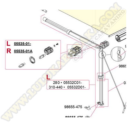 05535-01A. Dispositif final droit rouleaux CS/07 F35