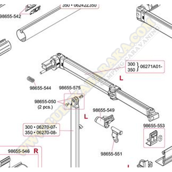  98655-549. Kit d’attelage pied gauche. F45S