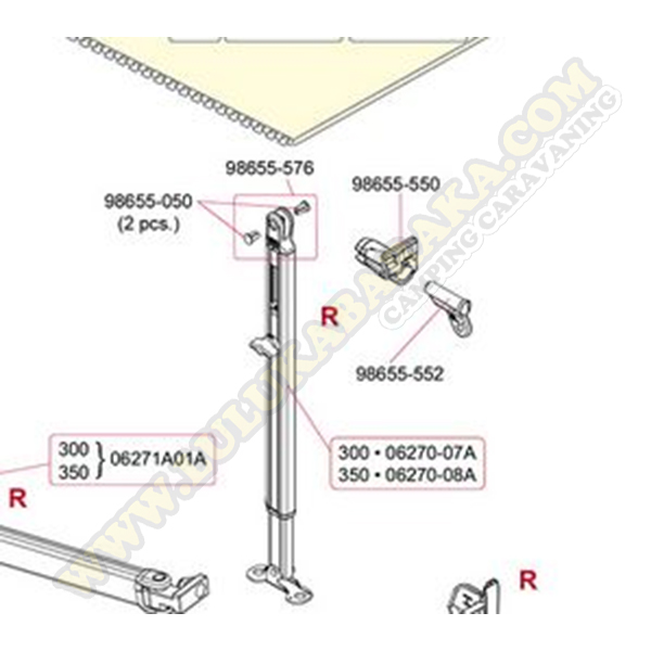 98655-550. Kit attelage pied droit. F45S