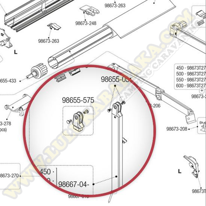 98655-575  Kit partie finale patte gauche F45S- F65S-F65