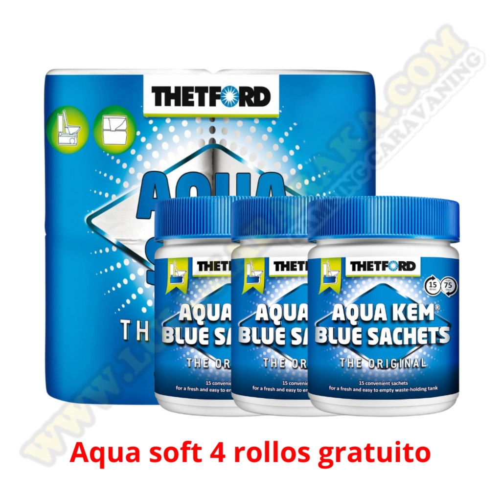 Aqua Kem Blue Sachets + Aqua Soft 4 rouleaux