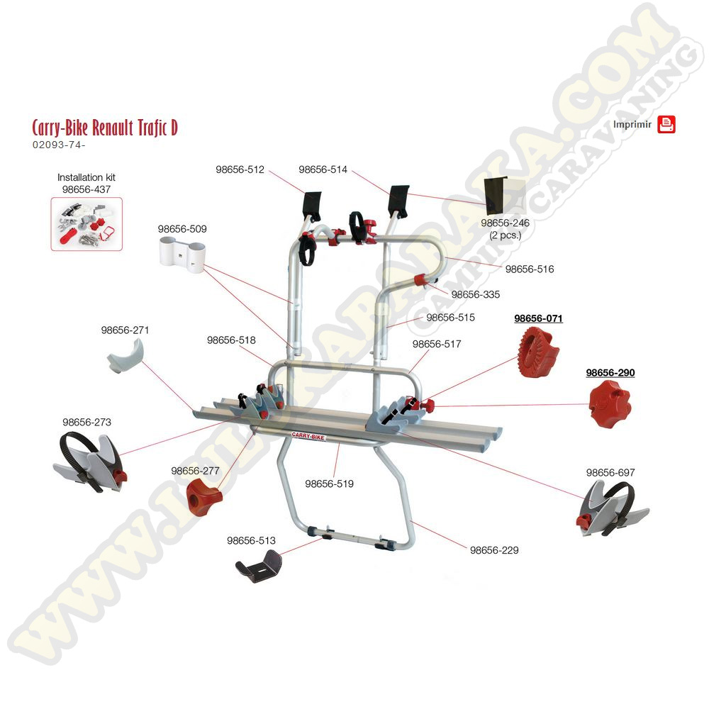 Rechange Carry-Bike Trafic 2 portes