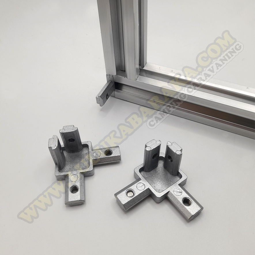 Connecteur d'angle à 3 voies pour profilés en aluminium