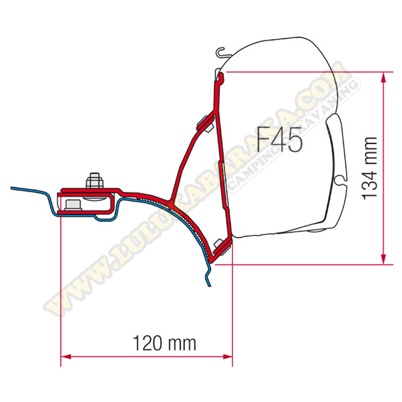 Support F45 T5 Multivan-Transporter (sans voies)