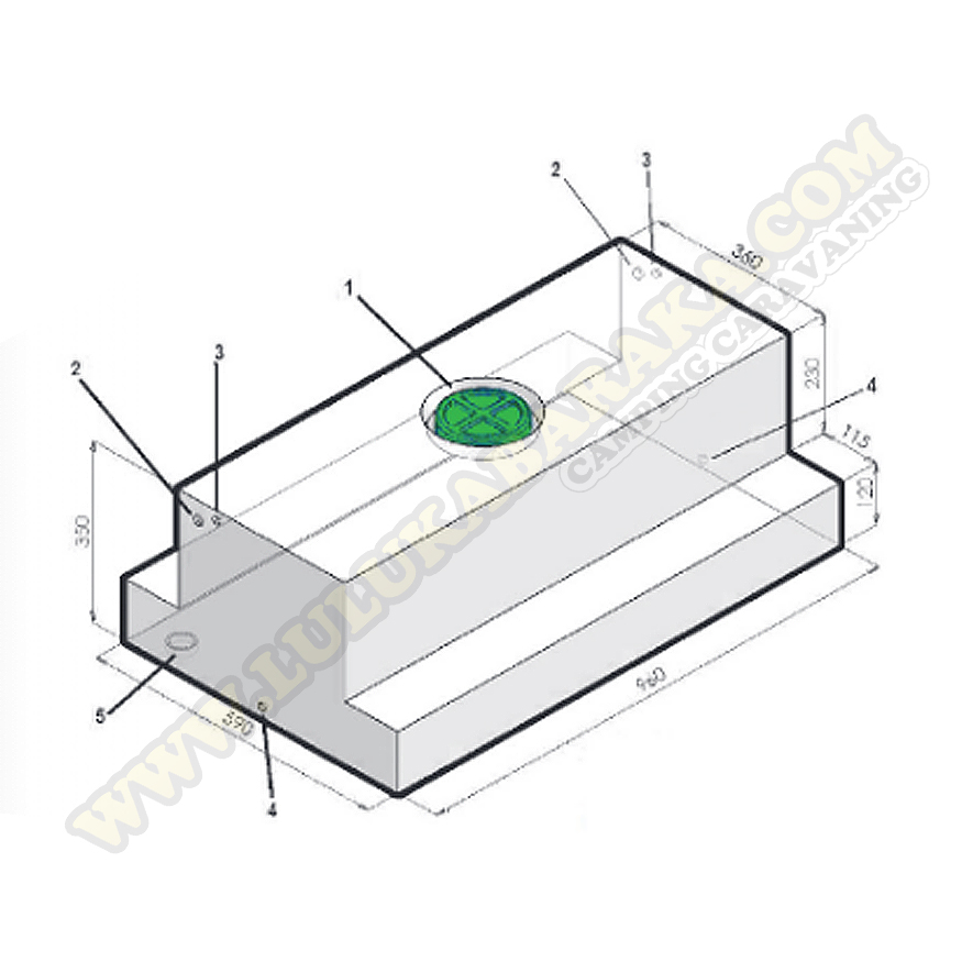 Réservoir 140 L (96 x 59 x 35 cm) pour Ducato X250/X290 (à partir de 2006) (OUTLET)